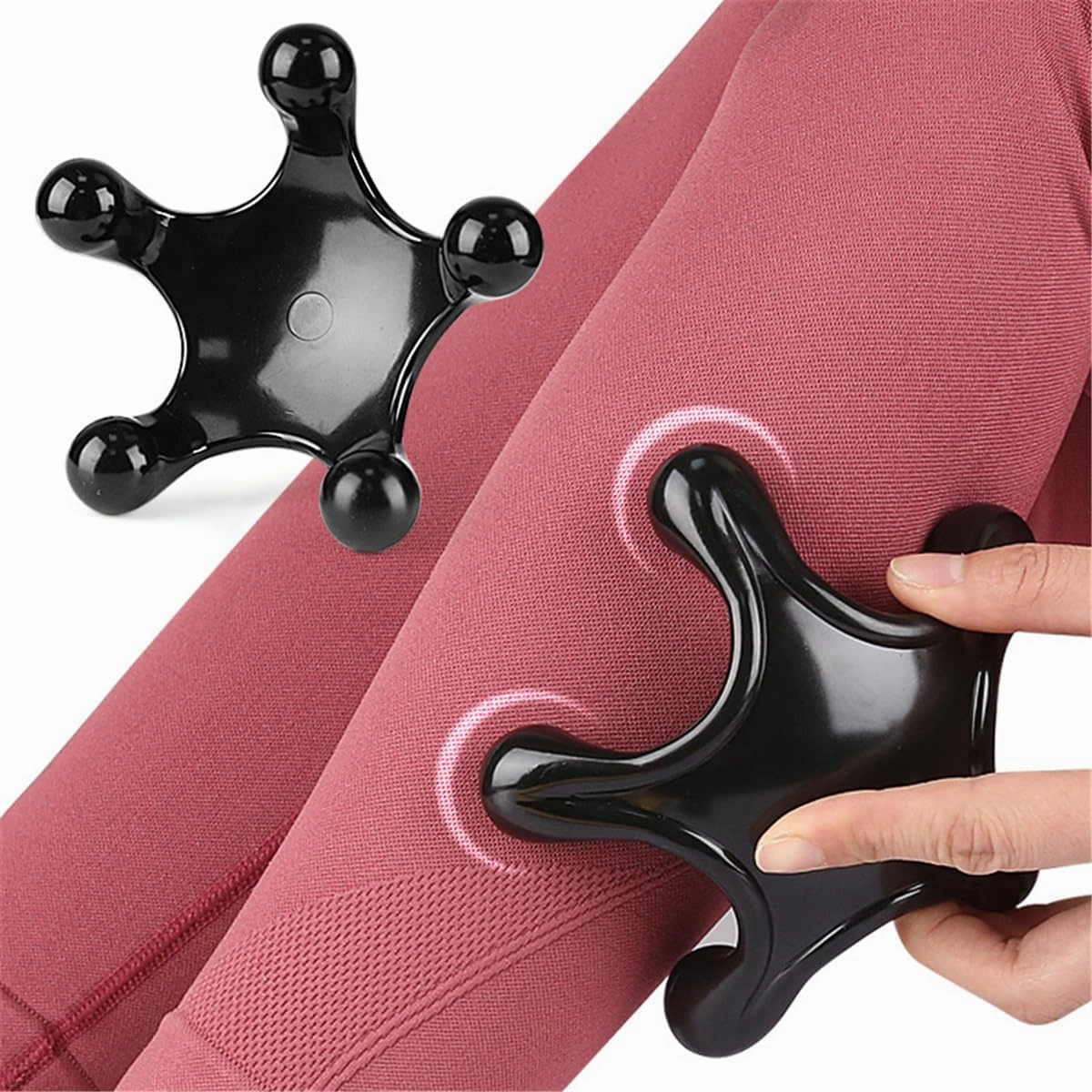 Manual Trigger Point Massage Tool , 2 PCS 5 Legged Manual Full Body Massagers, for Full Body Deep Tissue Massage, Pressure Point Massage Tool Gifts, Stress Relief and Muscle Recovery (Transparent)