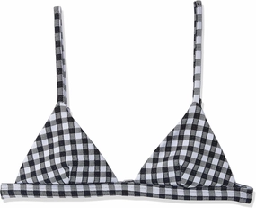 Mara Hoffman Women's Standard Astrid Triangle Bikini Top Swimsuit, Olympia Black White, Small
