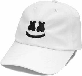 Marshmello- Smile Snapback, White, Adjustable Snapback, 6-Panel