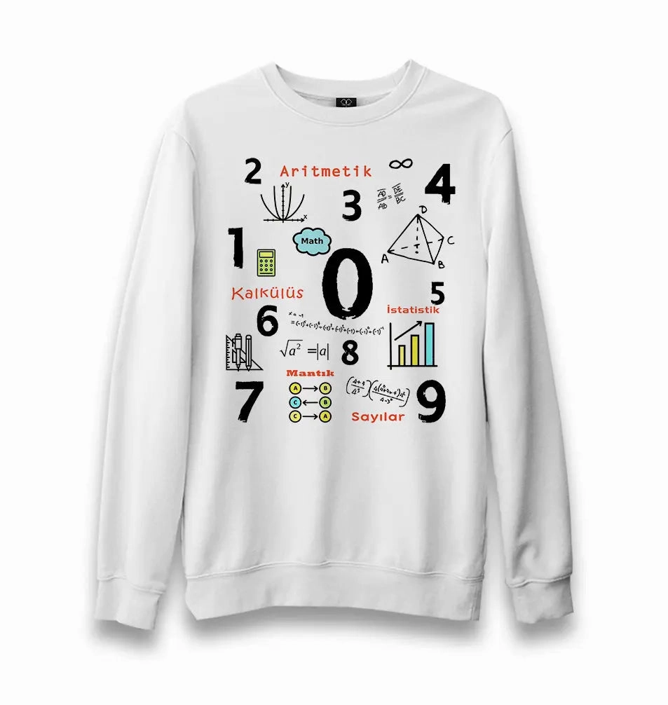 Mathematics - Arithmetic Unisex White Sweatshirt