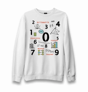Mathematics - Arithmetic Unisex White Sweatshirt