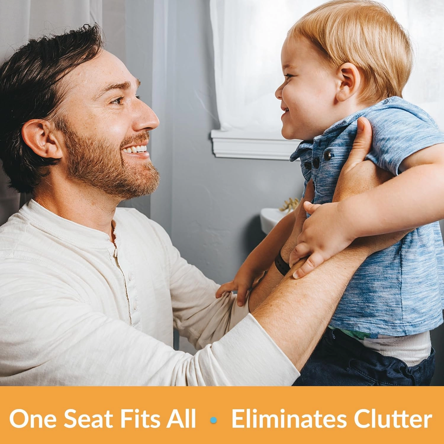 Mayfair NextStep2 Toilet Seat with Built-In Toddler Potty Training Seat, Slow Close, Easy Clean, Magnetic Removable Kids Seat, ELONGATED, Bone