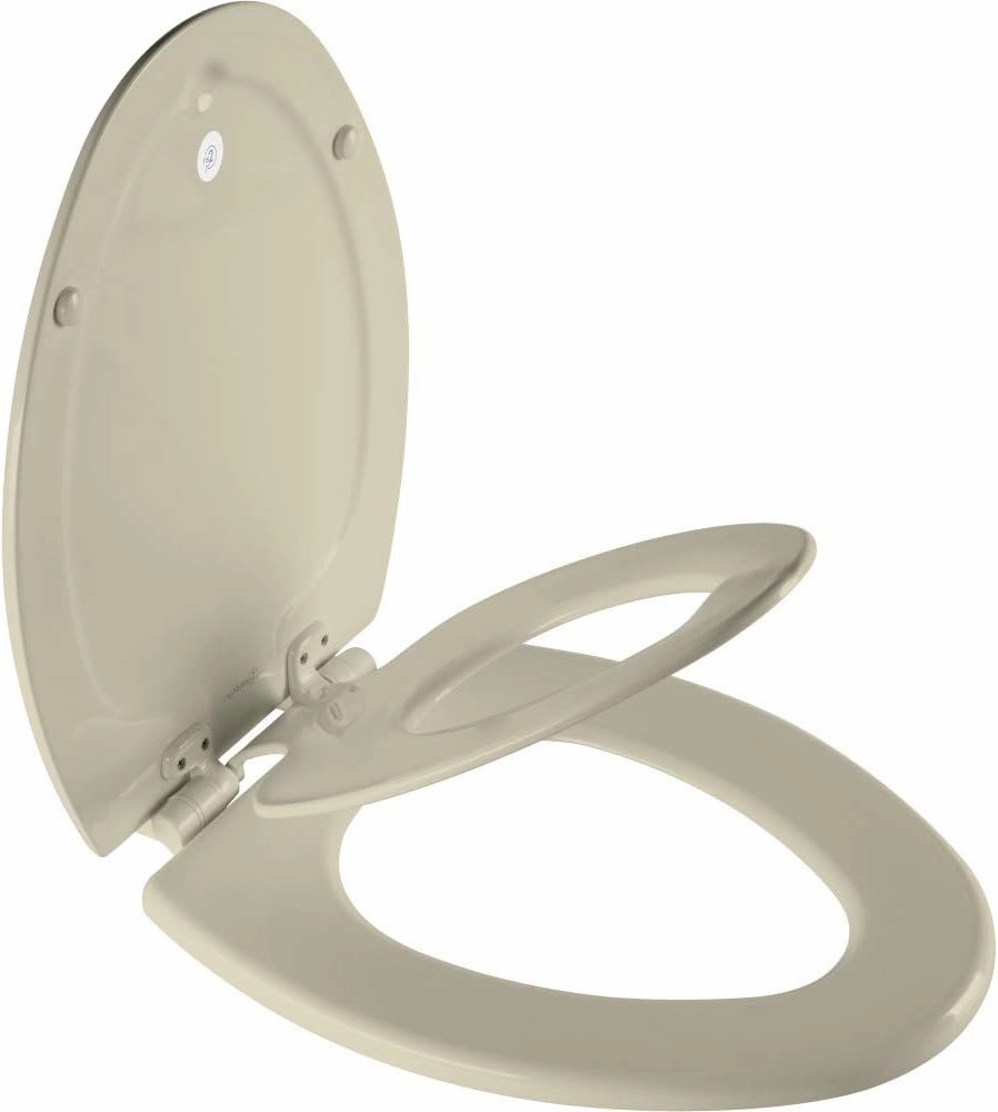 Mayfair NextStep2 Toilet Seat with Built-In Toddler Potty Training Seat, Slow Close, Easy Clean, Magnetic Removable Kids Seat, ELONGATED, Bone