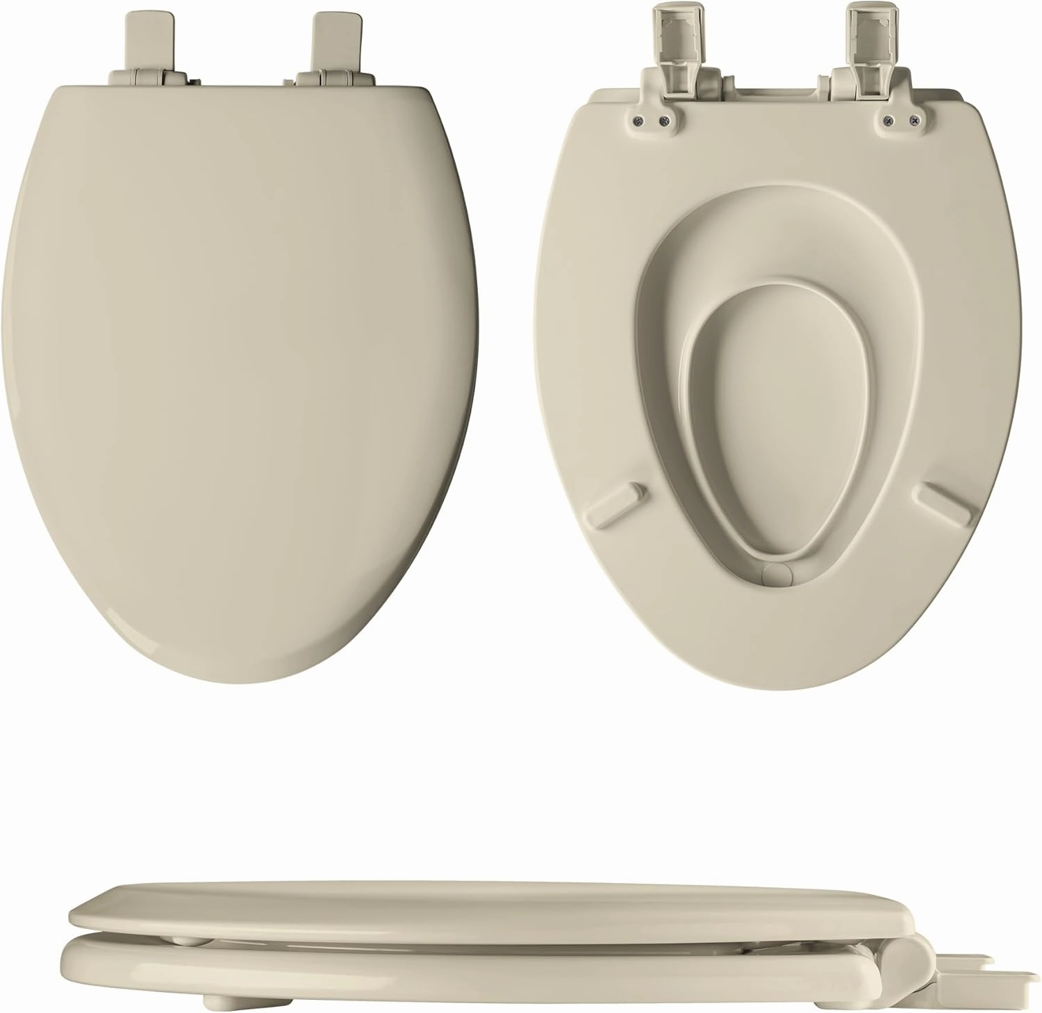 Mayfair NextStep2 Toilet Seat with Built-In Toddler Potty Training Seat, Slow Close, Easy Clean, Magnetic Removable Kids Seat, ELONGATED, Bone
