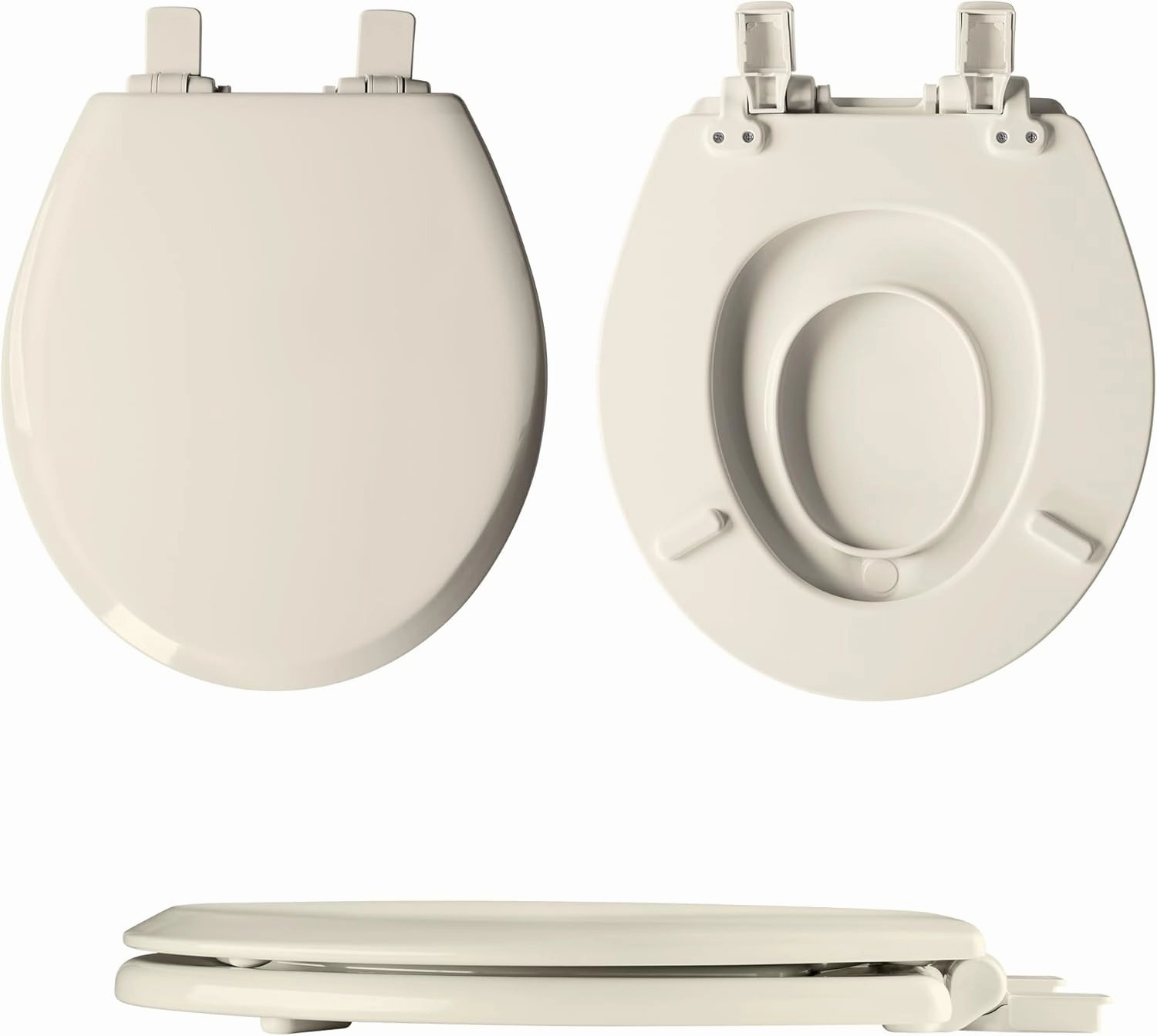 Mayfair NextStep2 Toilet Seat with Built-In Toddler Potty Training Seat, Slow Close, Easy Clean, Magnetic Removable Kids Seat, ROUND, Biscuit