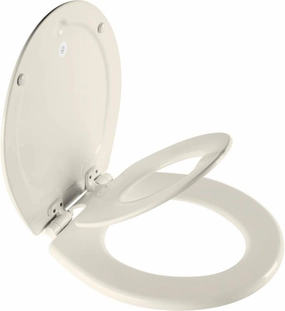 Mayfair NextStep2 Toilet Seat with Built-In Toddler Potty Training Seat, Slow Close, Easy Clean, Magnetic Removable Kids Seat, ROUND, Biscuit