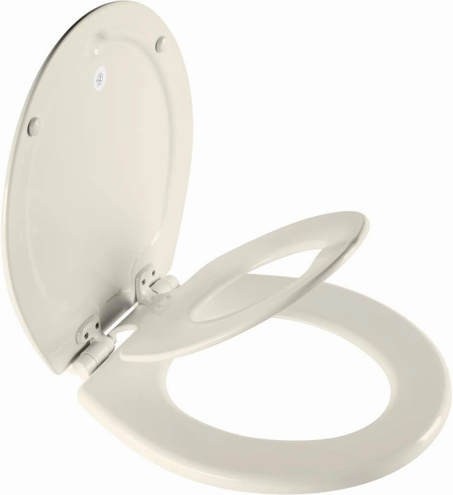 Mayfair NextStep2 Toilet Seat with Built-In Toddler Potty Training Seat, Slow Close, Easy Clean, Magnetic Removable Kids Seat, ROUND, Biscuit