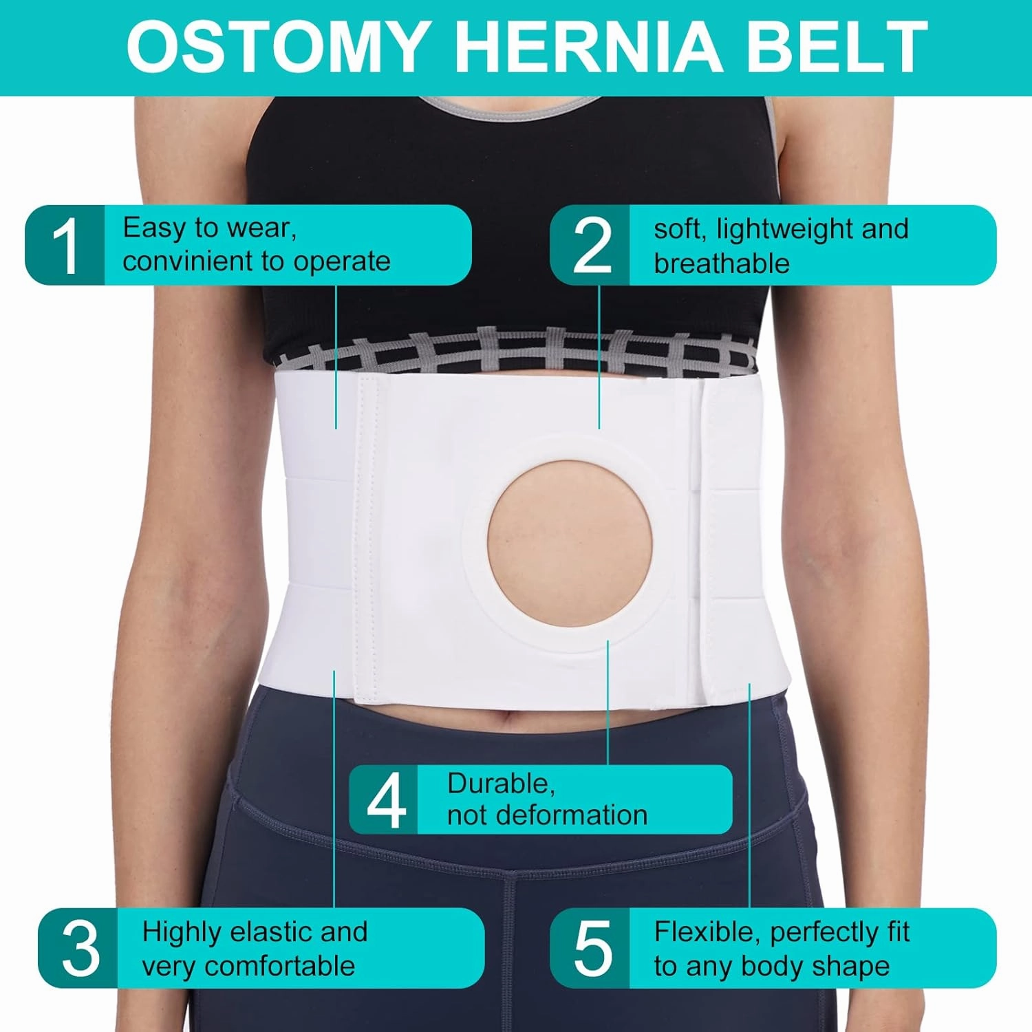 Medical Ostomy Belt Ostomy Hernia Support Belt Abdominal Binder Brace Abdomen Band Stoma Support for Colostomy Patients to Prevent Parastomal Hernia Stoma Opening- Men Or Women- Size XS