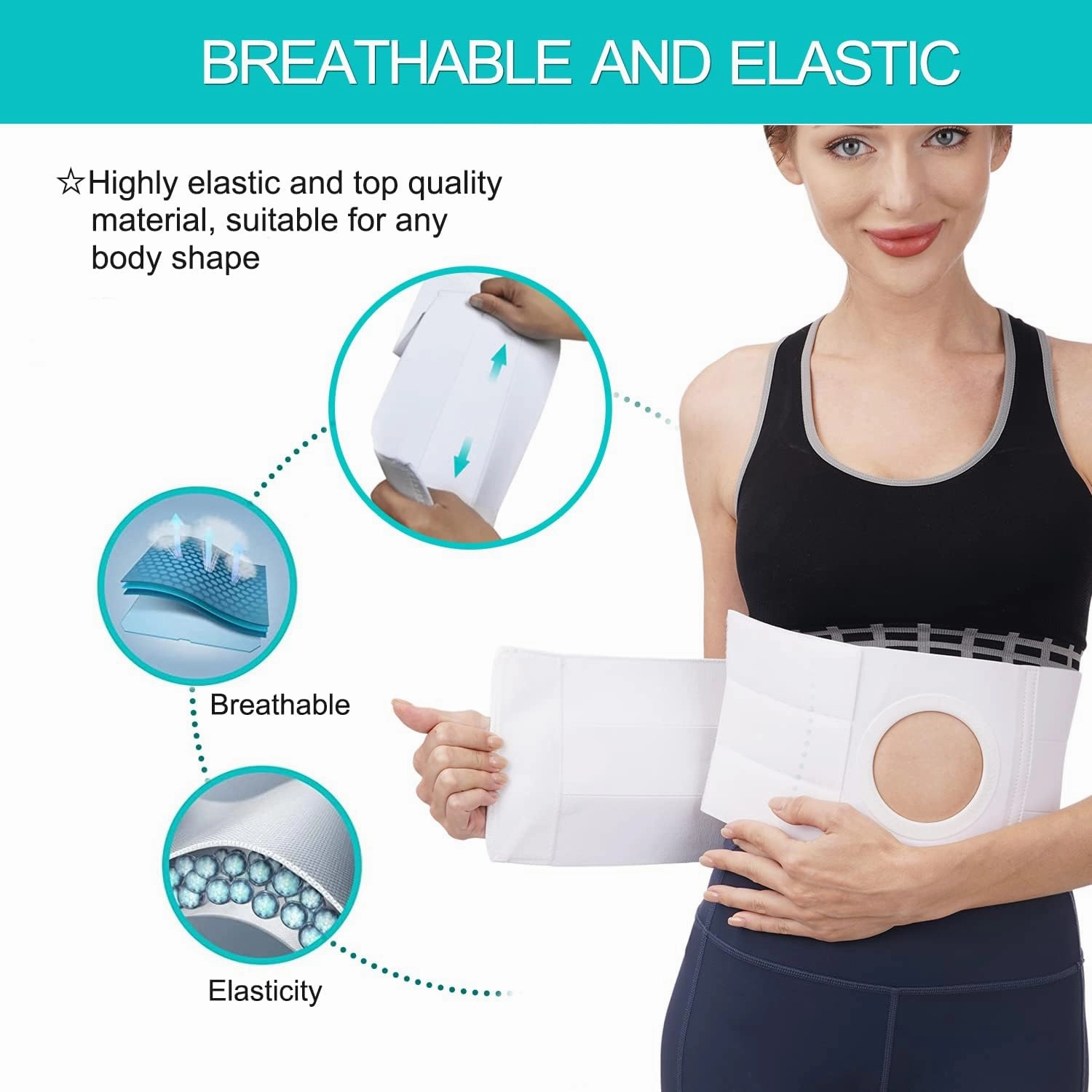 Medical Ostomy Belt Ostomy Hernia Support Belt Abdominal Binder Brace Abdomen Band Stoma Support for Colostomy Patients to Prevent Parastomal Hernia Stoma Opening- Men Or Women- Size XS
