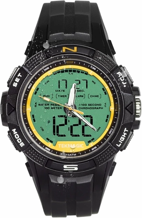 Men's Digital Analog Watch 10 ATM Waterproof for Swimming Scuba Diving with Alarm Clock, Stopwatch, Dual Time, Calendar, Backlight, 12 Hours or 24 Hours Display