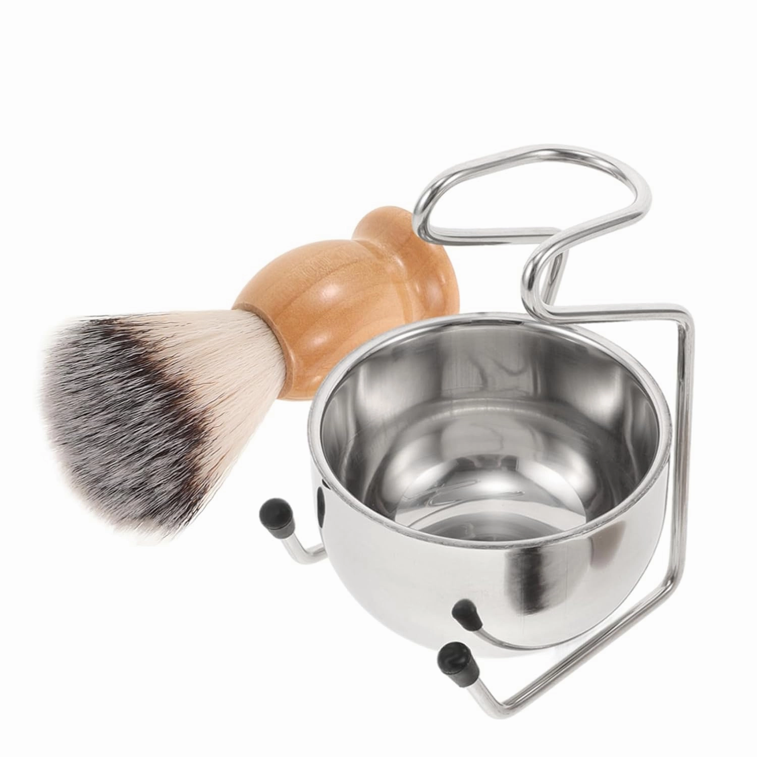 Men's Shaving Brush Kit Stainless Steel Bowl Badger Hair Brush and Stand for Wet Shaving and Grooming Essentials