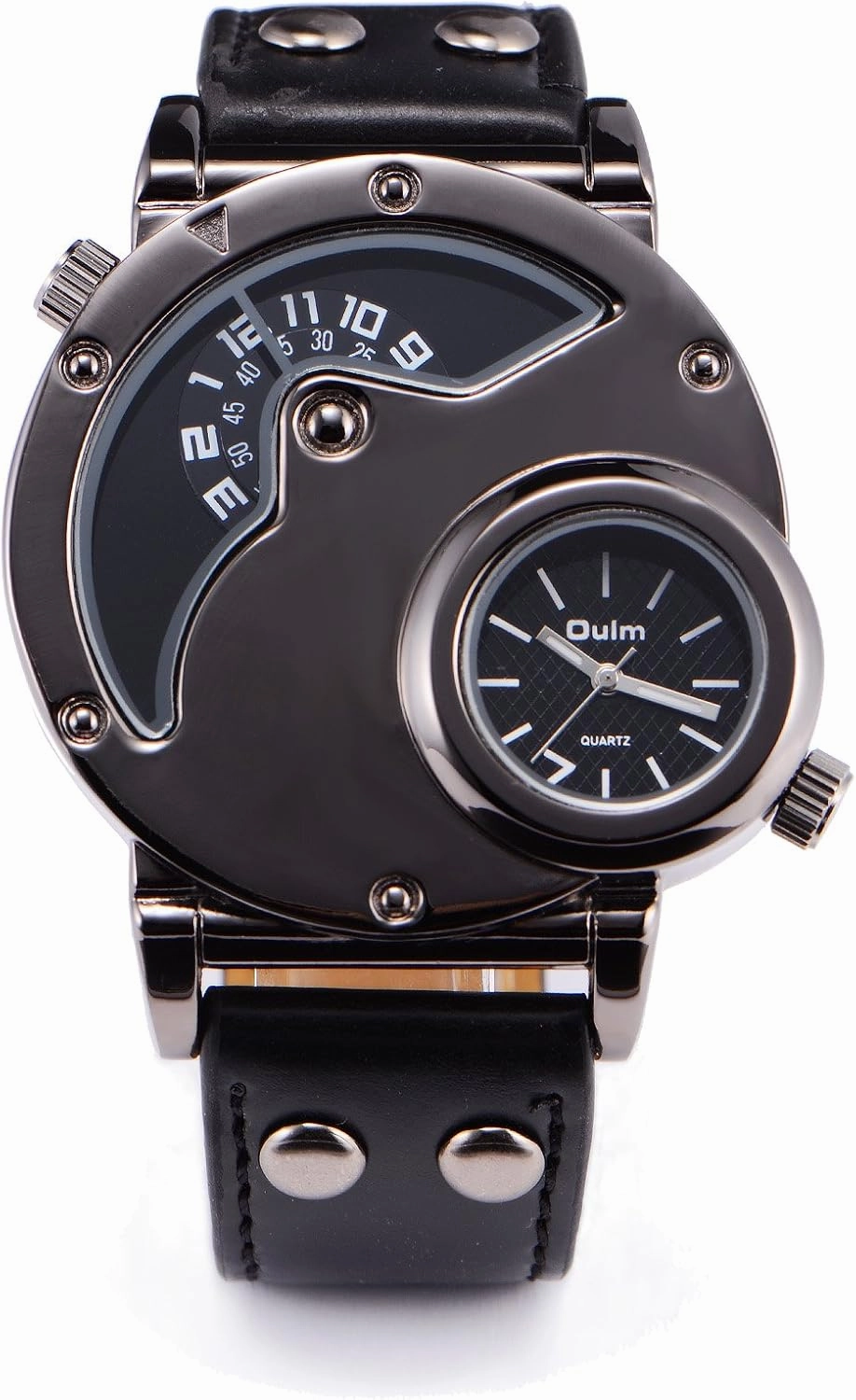 Mens Boys Russian Army Style Silver Coffee Leather Sport Quartz Wristwatch Watch   Gift Box