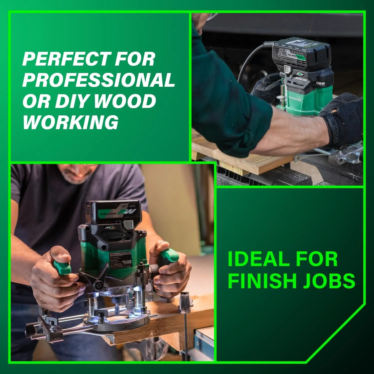 Metabo HPT Cordless Plunge Router, 36V Variable Speed Router, Up to 46 Feet per Minute, Lightweight Design at 6.9 lbs, LED Work Light, 2020 Pro Tools Innovation Award Winner, M3612DA