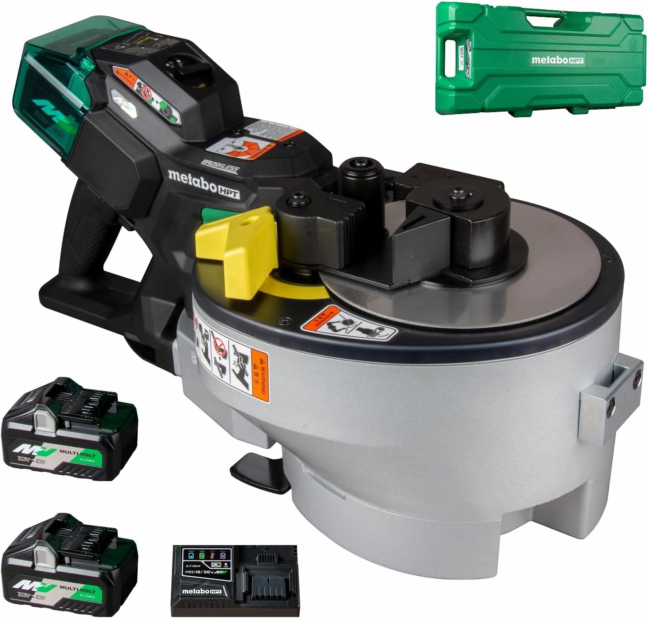Metabo HPT 36V MultiVolt™ Portable Rebar Bender/Cutter, Dual Power Source Technology, Fast Cuts, Powerful Bends, Brushless Motor, Includes 2x 4.0Ah Metabo Batteries and Rapid Charger, VB3616DA