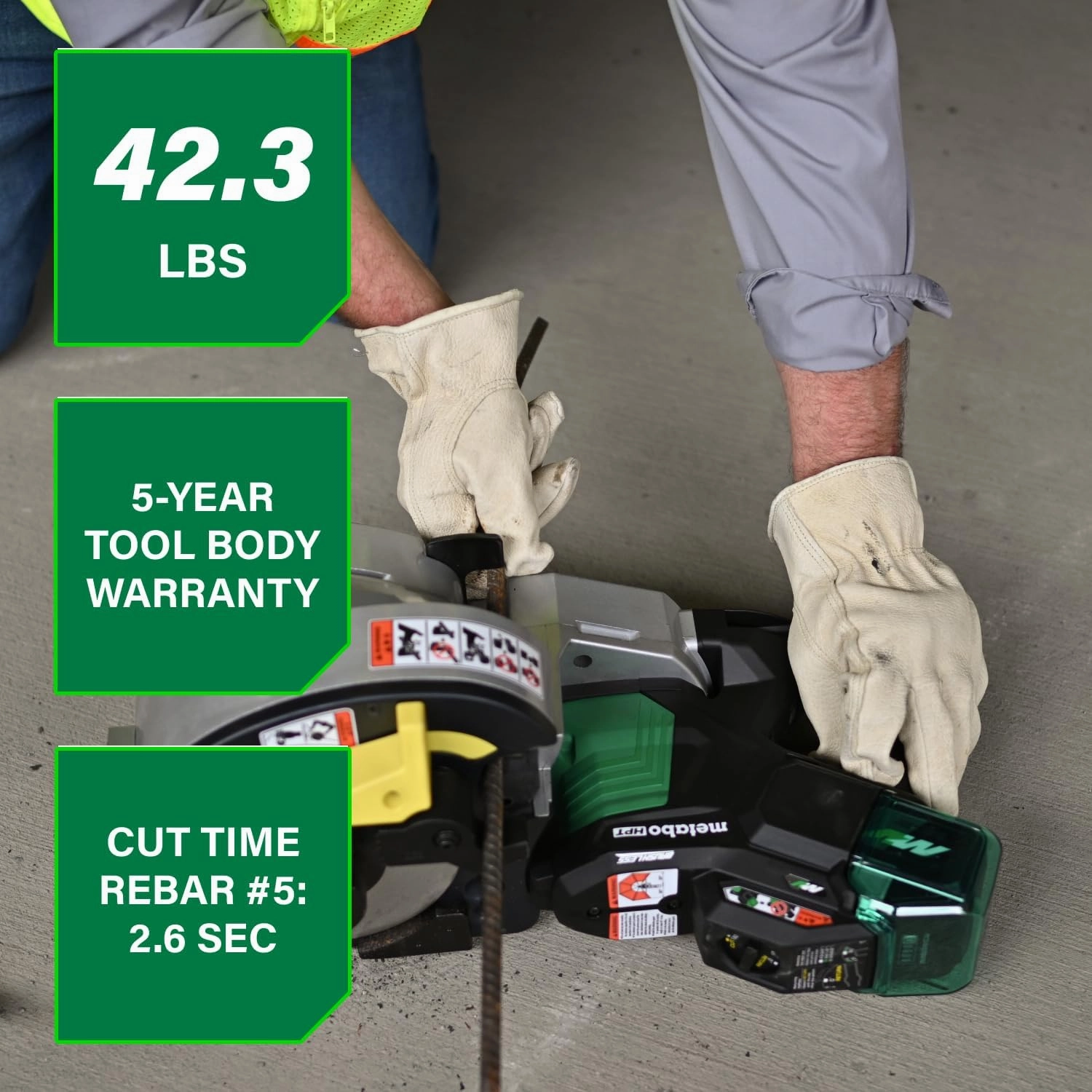 Metabo HPT 36V MultiVolt™ Portable Rebar Bender/Cutter, Dual Power Source Technology, Fast Cuts, Powerful Bends, Brushless Motor, Includes 2x 4.0Ah Metabo Batteries and Rapid Charger, VB3616DA