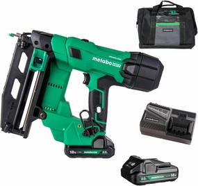 Metabo HPT Cordless Finish Nailer Kit, 18V MultiVolt™, 16 Gauge Straight, Brushless Motor, 800 Nails per Charge, Slim Nose Design, Increased Power, Includes Battery, Charger, & Carrying Bag, NT1865DSA