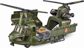 Military Helicopter Toys Set with Light, Sound - Friction Powered Helicopter Toy with Army Tanks, Pull Back Airplanes, Christmas Birthday Party Gifts for Kids Boys