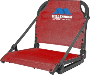 Millennium Sportsline Stadium Seat with Patented Comfortmax Seat Fabric Perfecct for Football, Baseball, Soccer, Tennis Fits Virtually Any Bleacher - Red