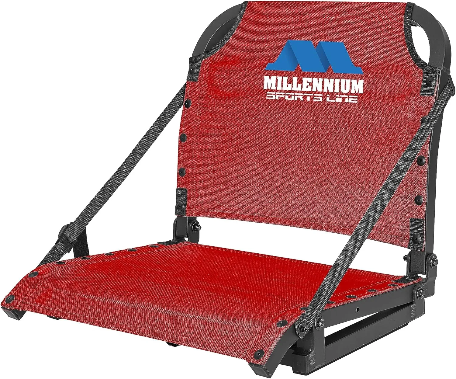 Millennium Sportsline Stadium Seat with Patented Comfortmax Seat Fabric Perfecct for Football, Baseball, Soccer, Tennis Fits Virtually Any Bleacher - Red