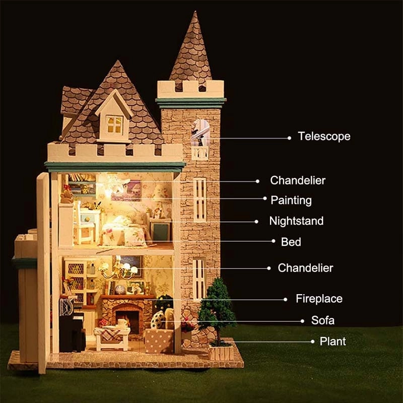 Miniature 3D DIY Dollhouse Handmade Lifelike Wood Doll Houses for Children Gifts Toys