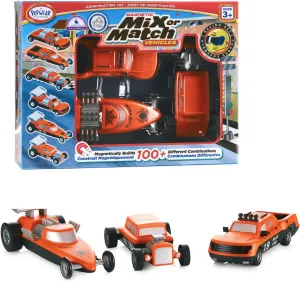 Mix or Match Vehicles, Magnetic Toy Play Set, Race Cars