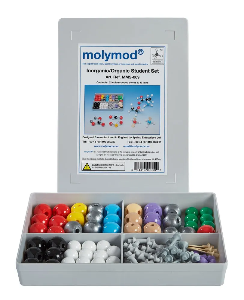 MMS-009 Inorganic/Organic Chemistry Molecular Model, Student Set (52 atom parts)