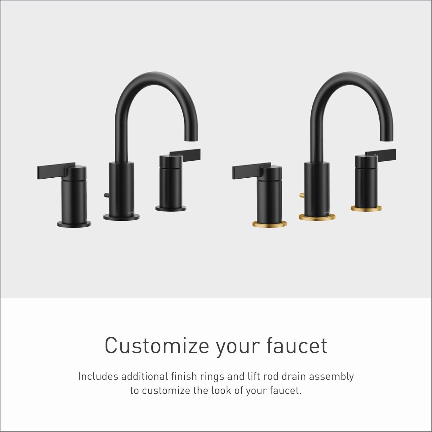 Moen T6222BL CIA Collection 8 in. Widespread 2-Handle High-Arc Bathroom Faucet Trim Kit, Valve Required, Matte Black