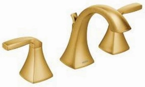 Moen Voss Brushed Gold Contemporary Two-Handle Widespread Bathroom Sink Faucet Trim Kit for Adjustable Three-Hole Installations (Valve Required), T6905BG