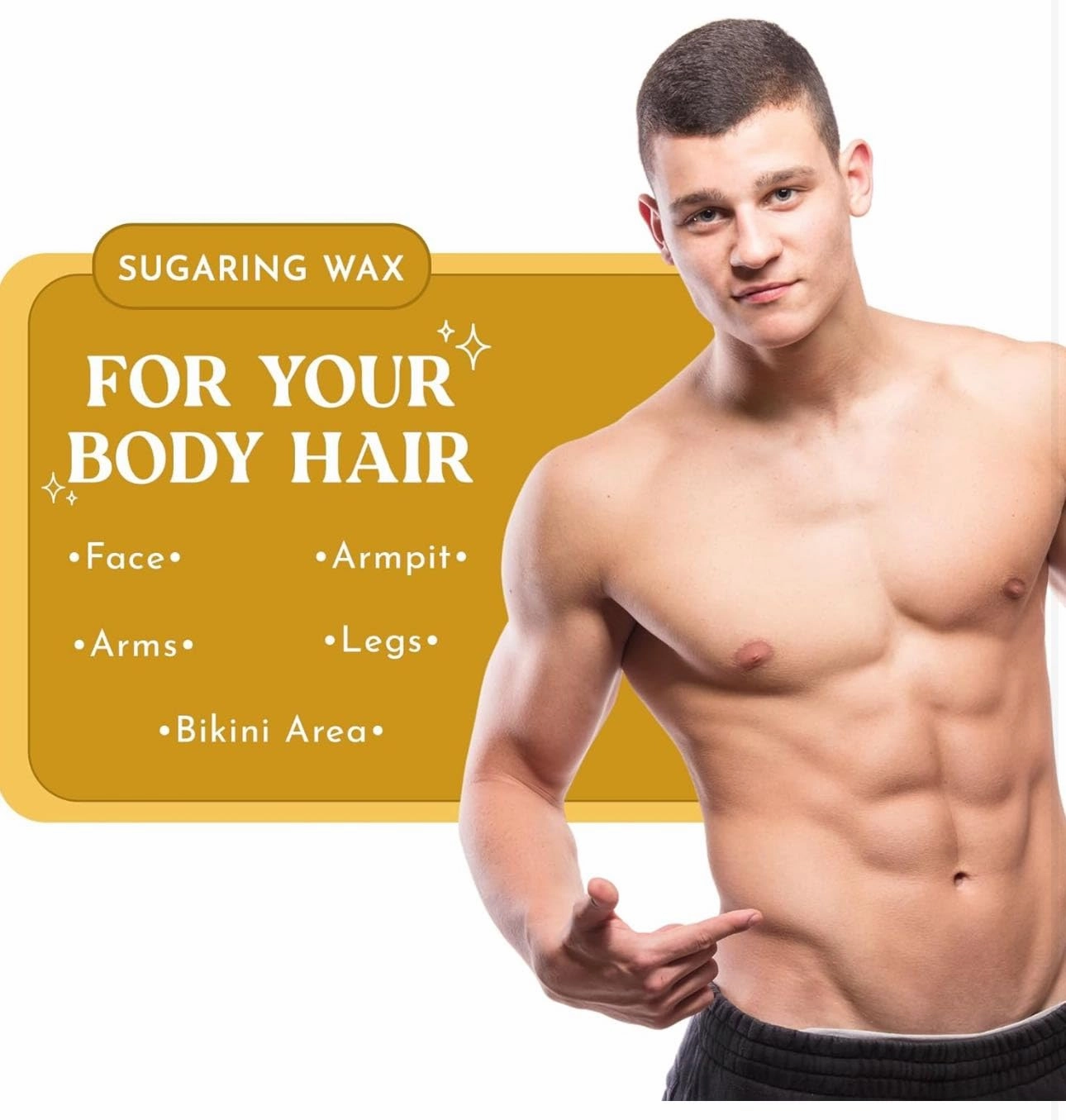MOOM Organic Hair Removal Sugar Wax for Men with Aloe Vera & Chamomile – Soft Wax for Sensitive Skin & Men Hair - Perfect for Back, Chest, Eyebrow & Body - 12 oz Jar (Strips & Sticks NOT Included)
