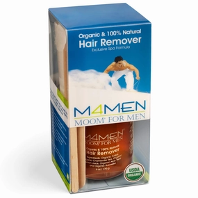 MOOM Organic Hair Removal Sugar Wax for Men with Aloe Vera & Chamomile – Soft Wax for Sensitive Skin & Men Hair - Perfect for Back, Chest, Eyebrow & Body - 6 oz