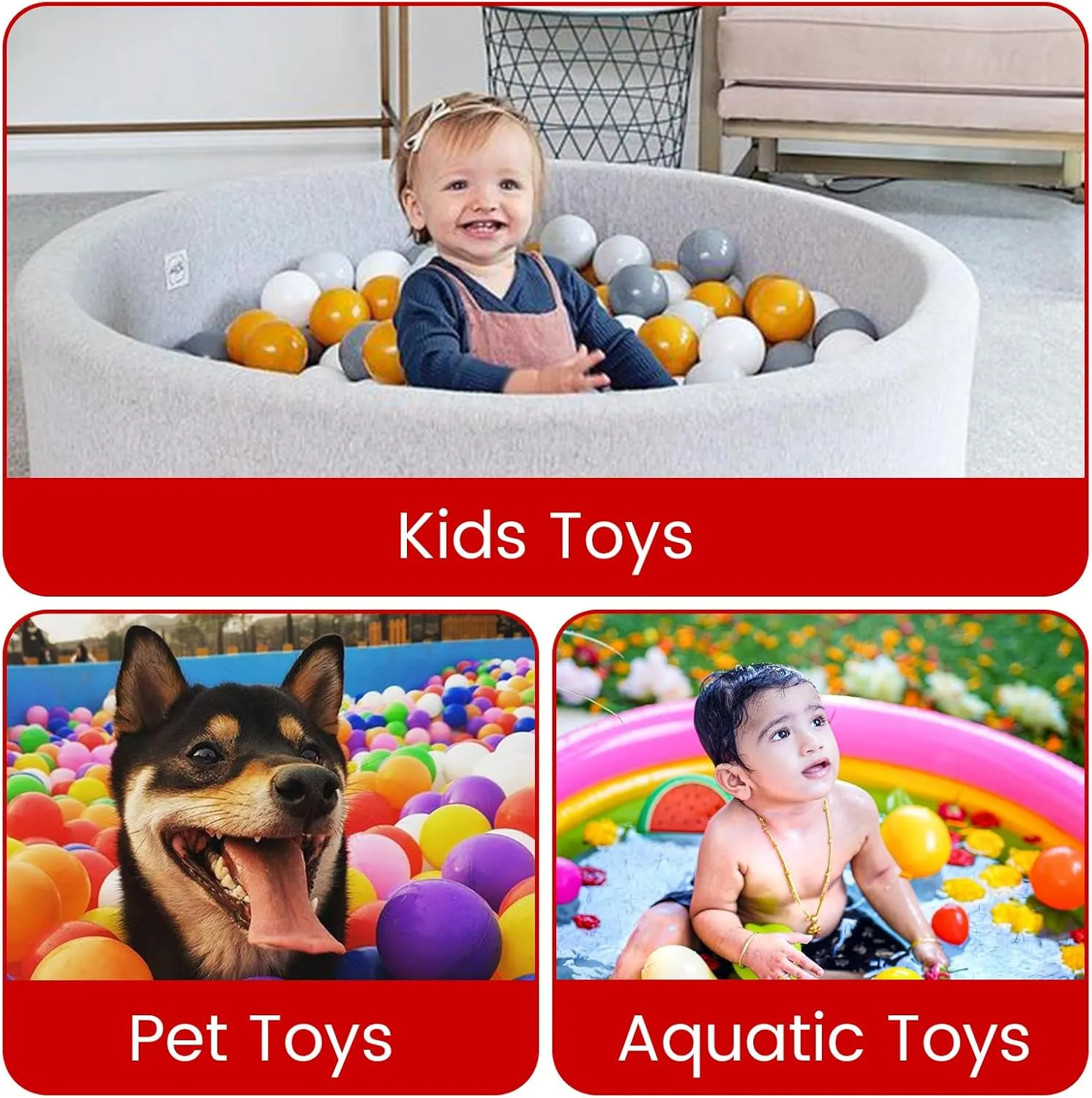 MoonxHome Ball Pit Balls for Toddlers, BPA Free Crush Proof Plastic Toy Balls for Ball Pit, Children's Pool Water Toys, Macaron Ocean Balls for Play Tent 2.15 Inch Pack of 100…