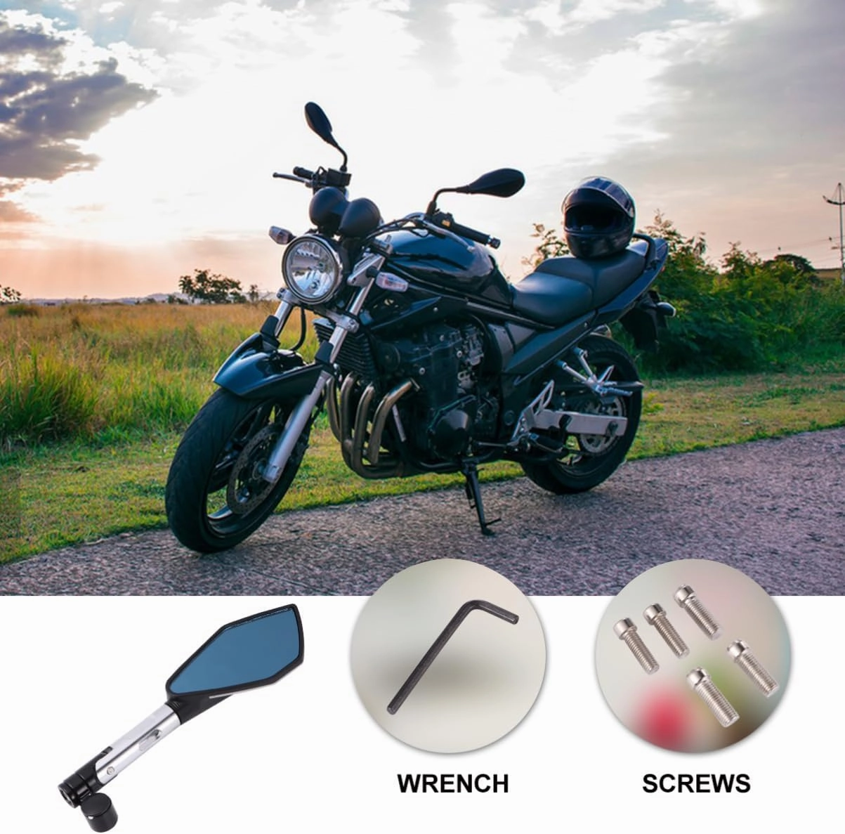 Motorcycle Rear-view Mirror Handlebar Modification 5-sided Reversing Mirror Easy Install Reflector Accessories