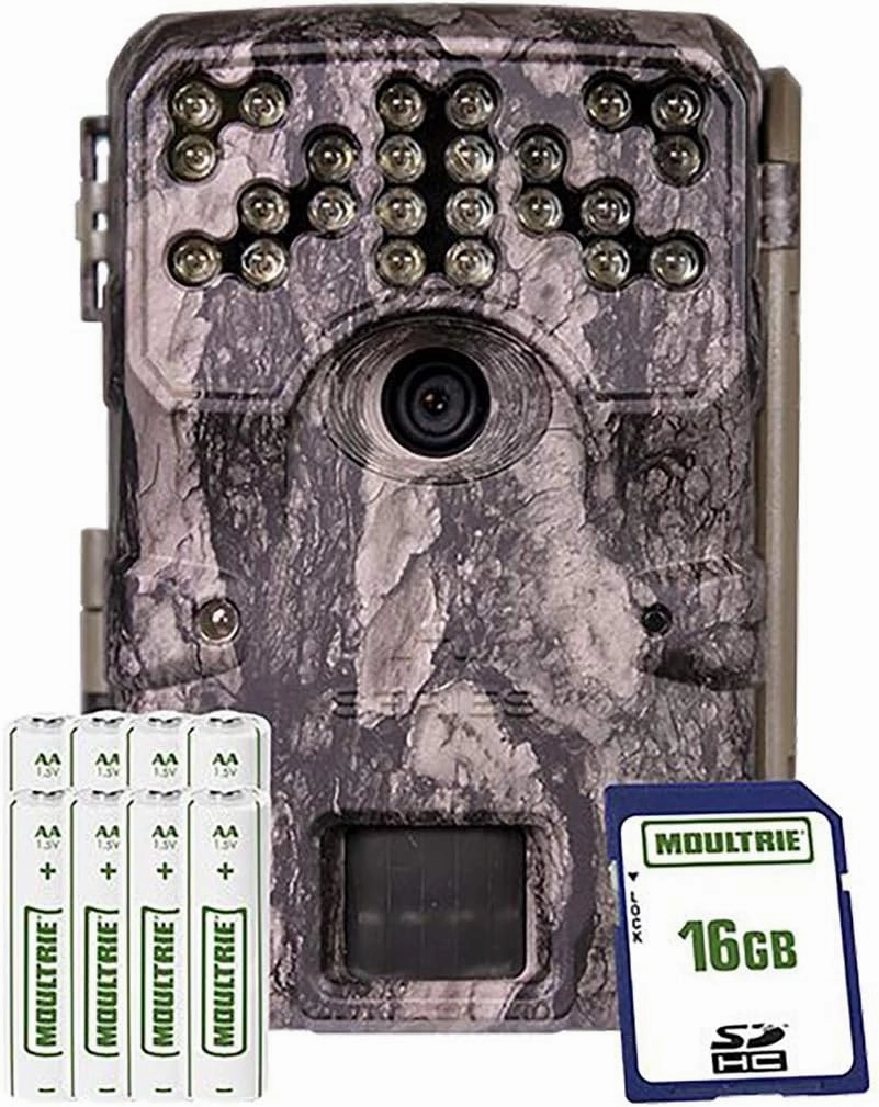 Moultrie A900i Bundle Trail Camera (2020) | Batteries | 16 MB SD Card | Moultrie Pine Bark (MCG-14002)