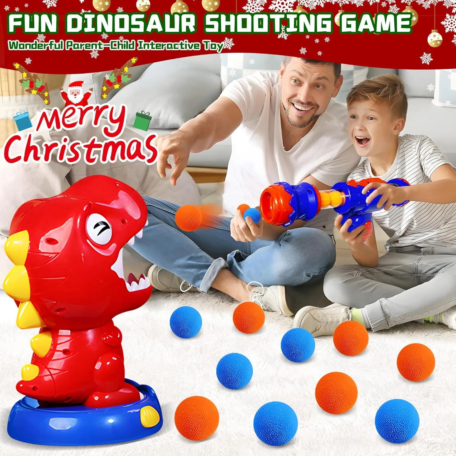 Movable Dinosaur Shooting Toys for Boys 4-6 & Up - Kids Target Shooting Game, Sound and Spray Effect Dinosaur Toy, Target Practice Toys Gift for Boys and Girls