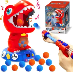 Movable Dinosaur Shooting Toys for Boys 4-6 & Up - Kids Target Shooting Game, Sound and Spray Effect Dinosaur Toy, Target Practice Toys Gift for Boys and Girls