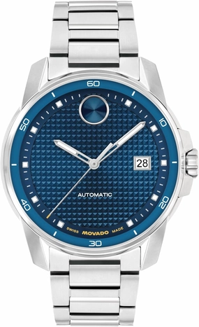 Movado Bold Verso Men’s Automatic Watch – 41 mm Case, Stainless Steel Bracelet, Self-Winding, Modern Luxury Timepiece, Gift for Him