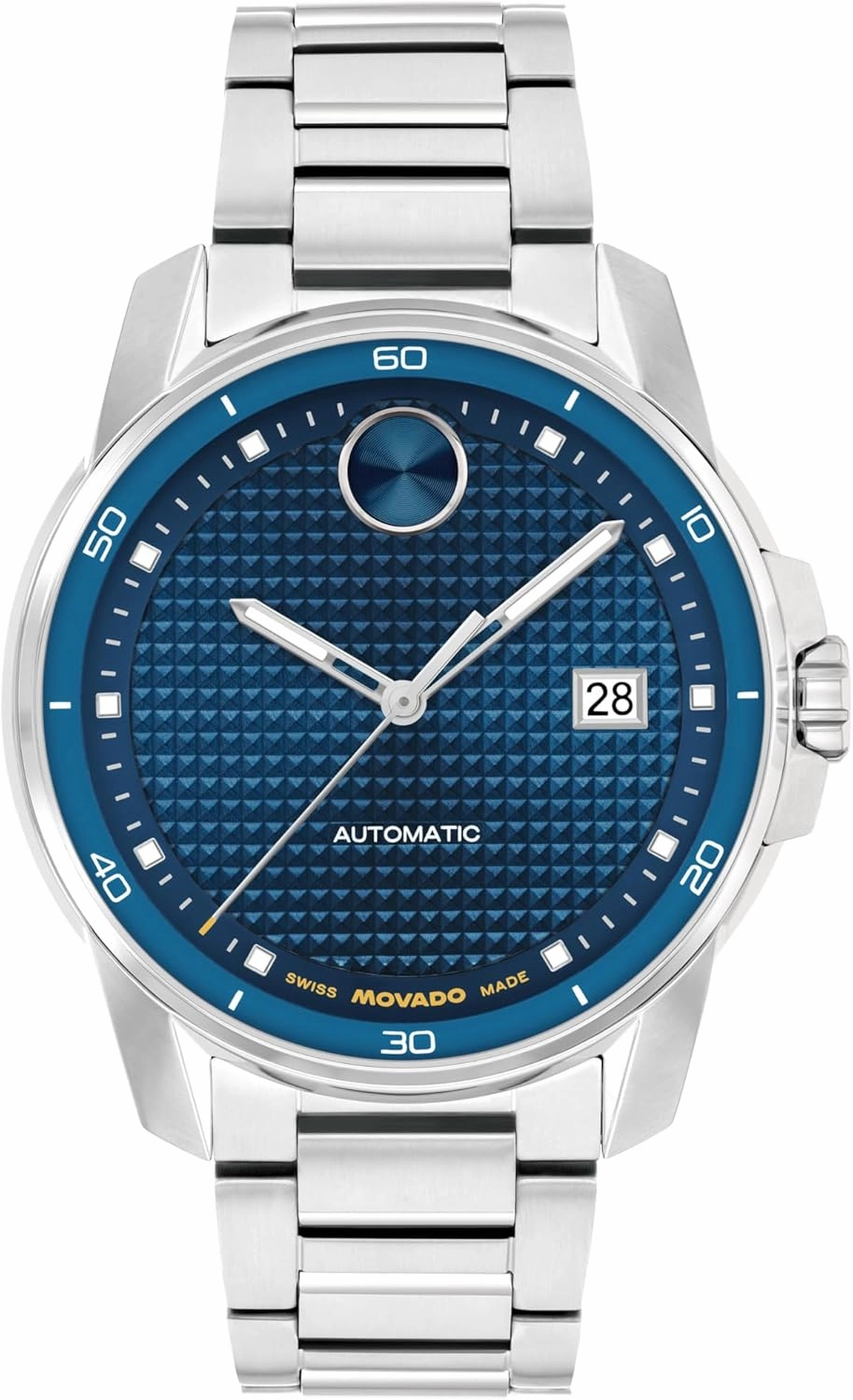Movado Bold Verso Men’s Automatic Watch – 41 mm Case, Stainless Steel Bracelet, Self-Winding, Modern Luxury Timepiece, Gift for Him