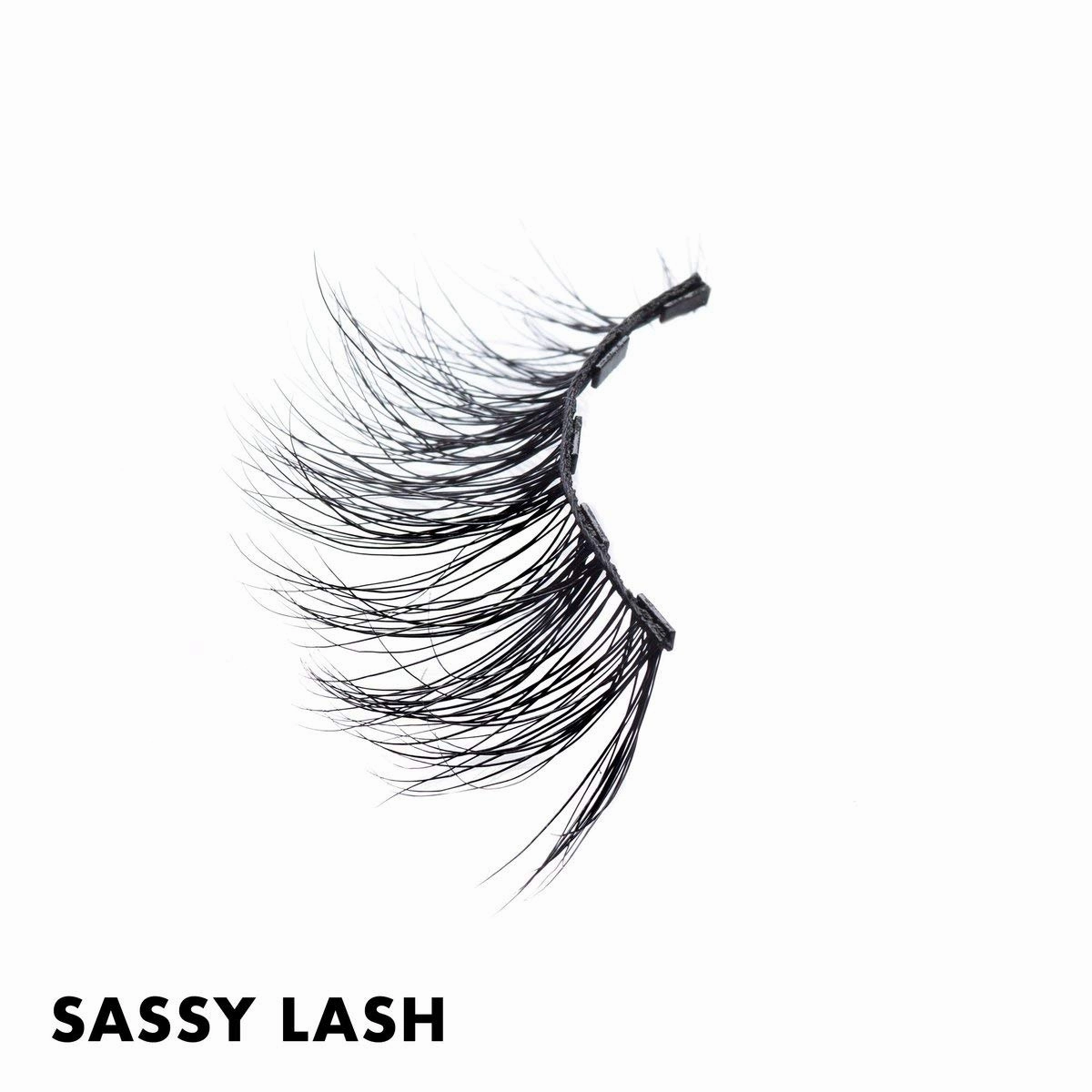 MoxieLash Magnetic Eyelashes with Eyeliner Kit - Essentials Kit Vol 2 - Natural Looking False Eyelashes - Sassy & Baby Lash   Magnetic Eyeliner   Eyeliner Remover Swabs - USA Owned - No Glue