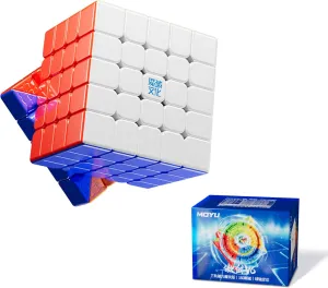 Moyu Aochuang V6 5x5 Magnetic Stickerless UV Coated Speed Cube, 5 by 5 Flagship Edition Cube, 160 Magnets, Anti-Stick Design Adjustable Elasticity Magnetic Cube (Upgraded 3-Track UV Coated)