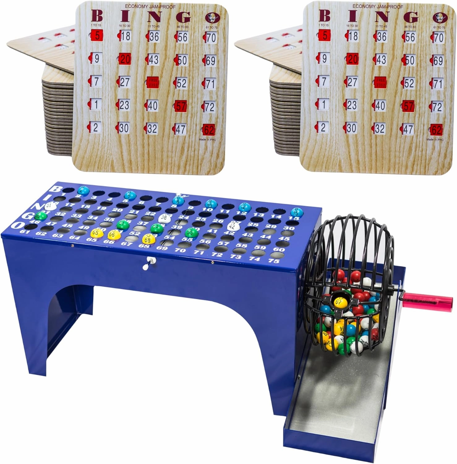 MR CHIPS Bingo Cage and Balls Set Plus 50 Fingertip Cards