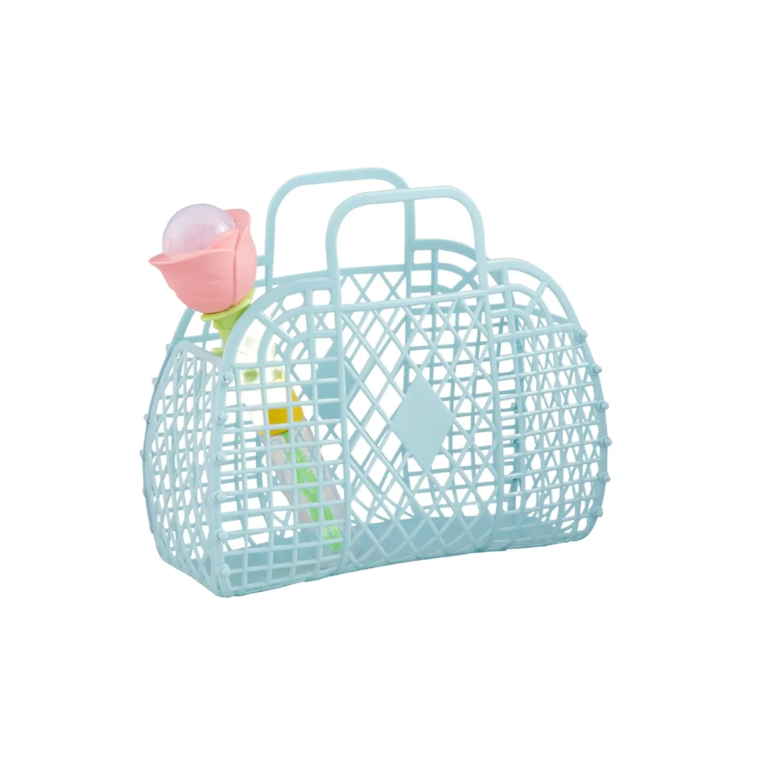 Mud Pie Blue Jelly Tote and Bubbles