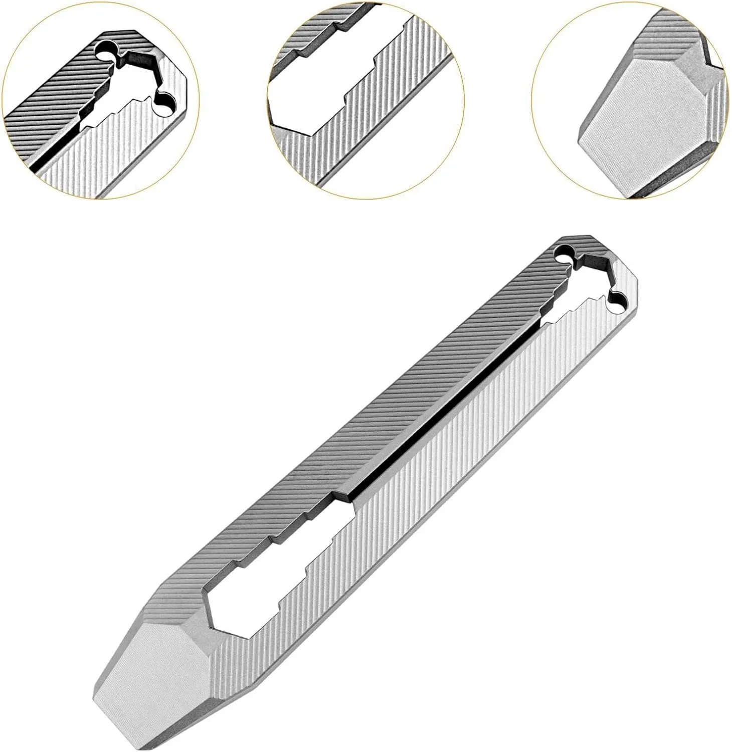 Multitool for Keychain Utility Gadget for Men Lightweight Metal Multipurpose Wrench Small Pocket Tool for Cycling Travel, 10x2cm