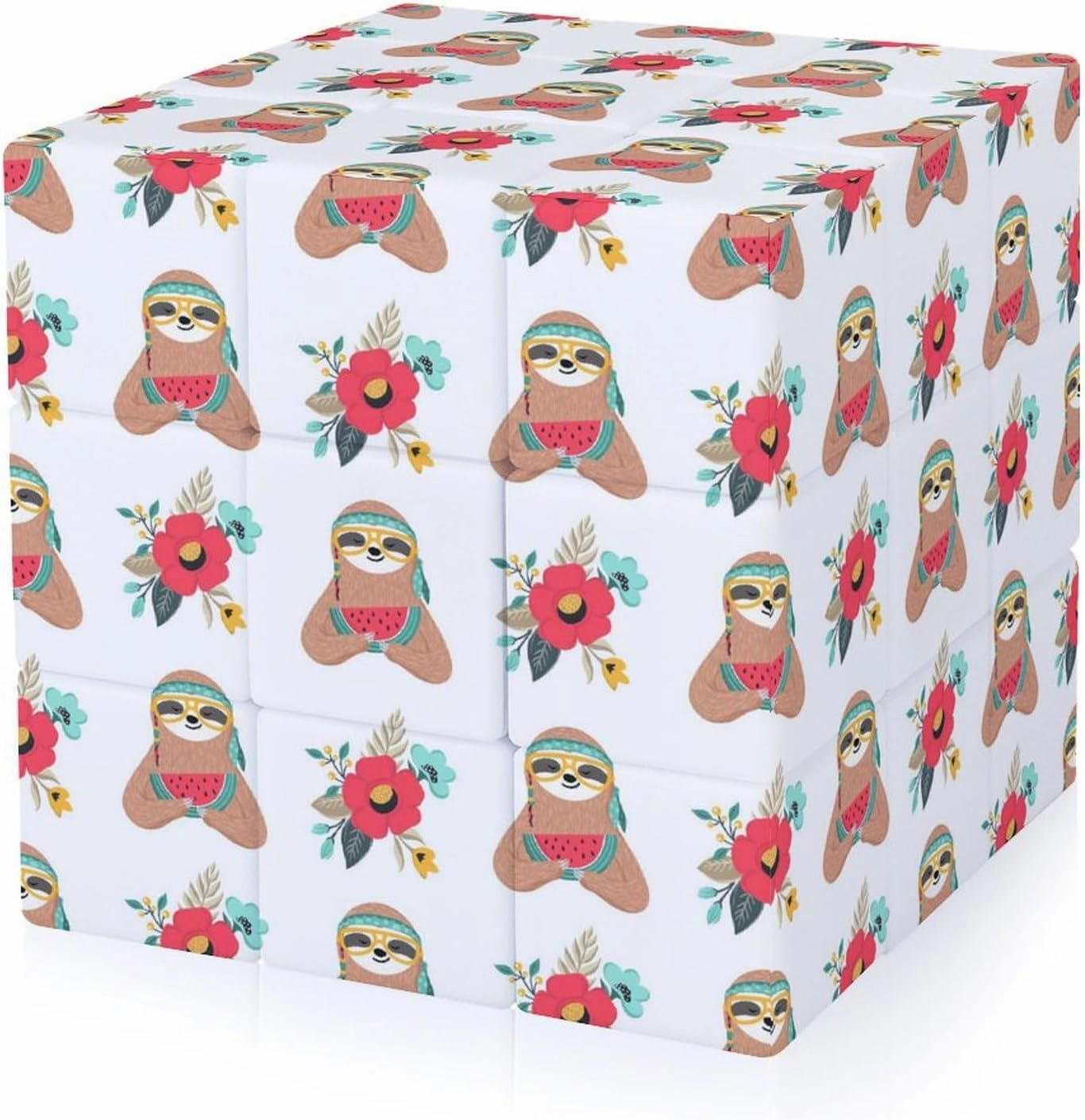 Native U.S. Sloth Funny 3x3x3 Cube Smooth Lightweight Puzzle for Adult Graphic Printing Travel