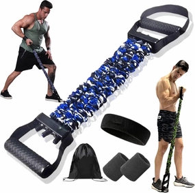 Natural Latex 3-Hole Resistance Stretcher, 2025 New Chest Expander Stretch Bands, High Elasticity & Tear Resistant Ankle Puller with Handle, Full-Body Fitness Training Equipment for Women Men
