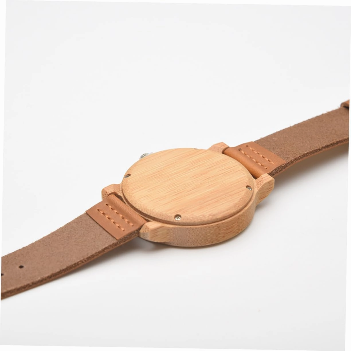 Natural Wooden Wristwatch for Men with Leather Band Vintage with Maple Face Lightweight Durable Casual