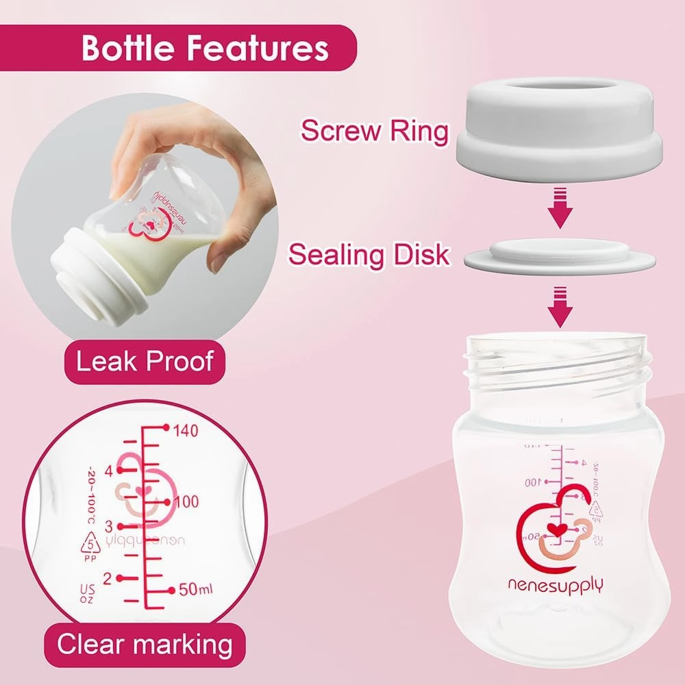 Nenesupply Pump Parts Compatible with Spectra S2 S1 9 Plus Breast Pump to Replace Spectra Pump Parts S2 Accessories Flange 24mm Duckbill Valve Tubing Bottles Backflow Protector