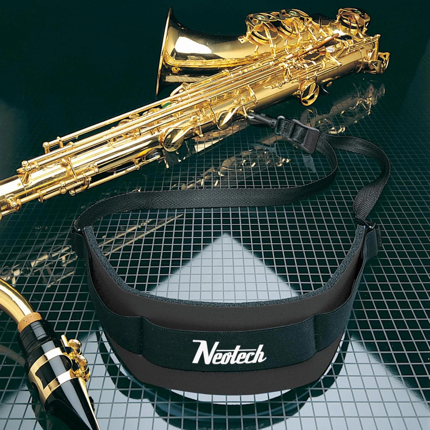 Neotech Saxophone Swivel Hook Neck Strap Soft Sax Padded for Alto Tenor Baritone Soprano – (Regular, Black) - Made in USA