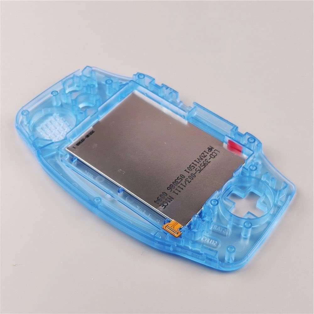 New Customized Shell for GBA IPS V2 LCD Screen Backlight Kits Shell housing for Gameboy Advance,No Need pre-Cutting (Clear Light Blue)