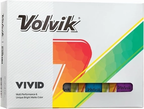New Volvik Vivid Multi-Performance and 3-Piece Construction Unique Bright Matte Color Finish Golf Ball. 1 Dozen (Assorted X)