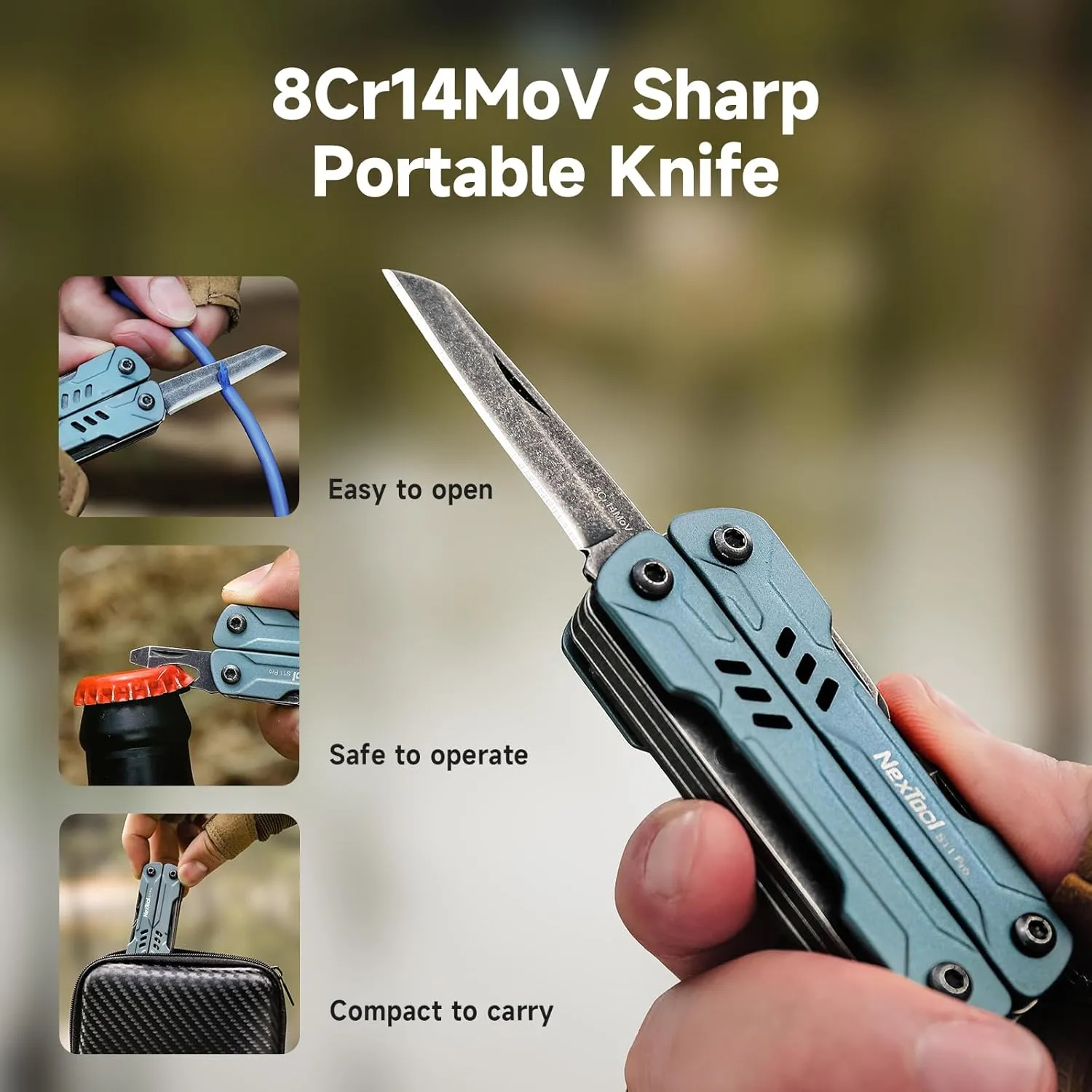 NexTool Mini Sailor S11 Pro Keychain Multitool - Compact 12-in-1 EDC Multi Tool with Upgraded Materials, Lightweight Pocket Tool for Camping, Hiking, DIY & Gifts